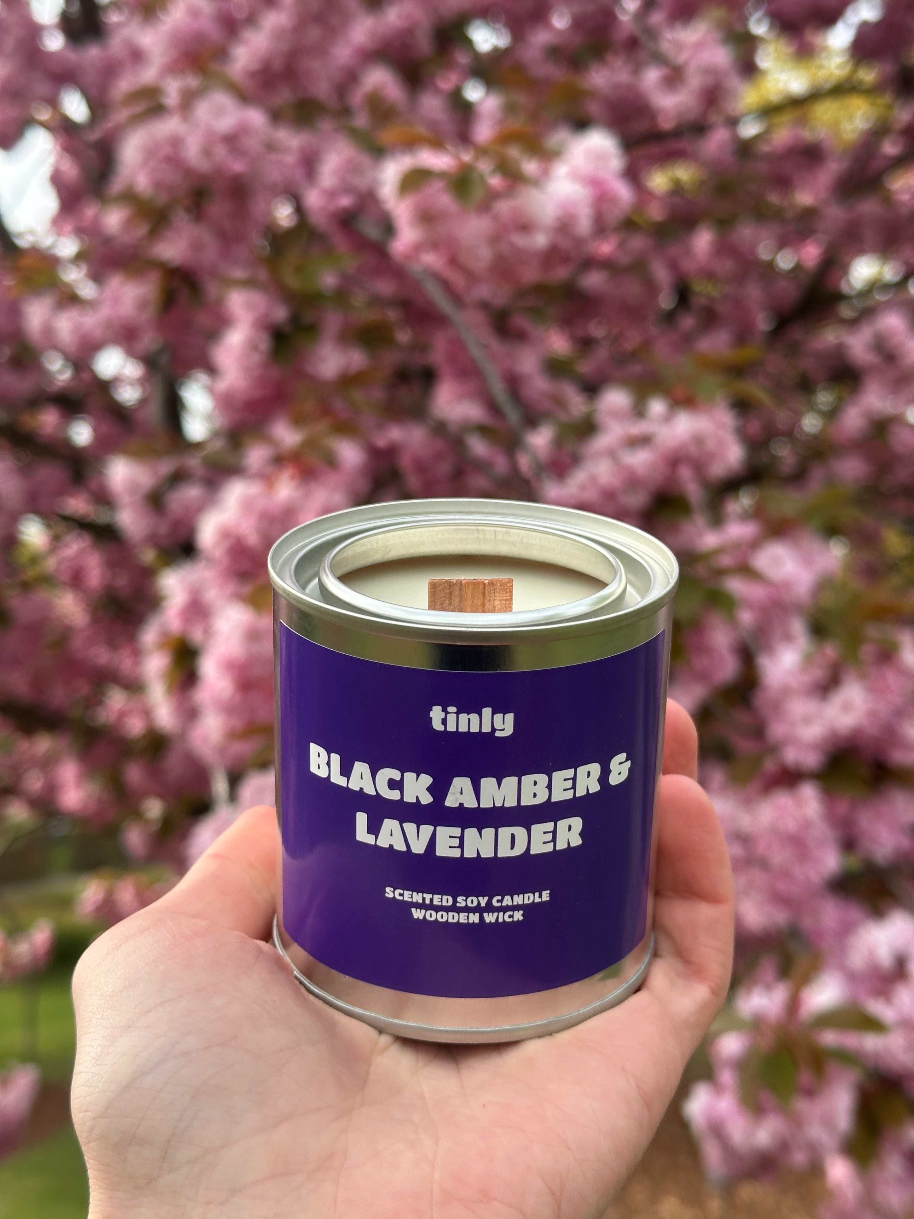 Black Amber & Lavender - Scented Soy Candle