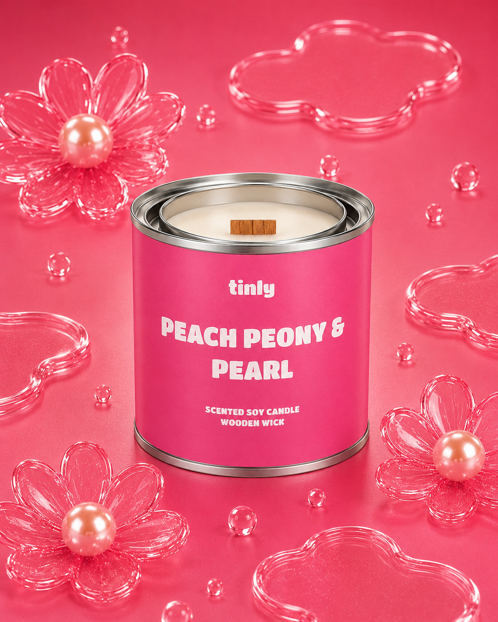 Peach Peony & Pearl - Scented Soy Candle